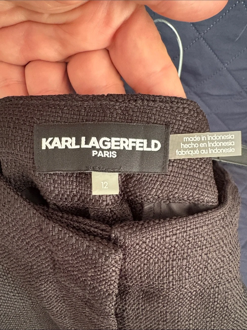 Karl Lagerfeld Black Wide-Leg Trousers with Gold Buttons